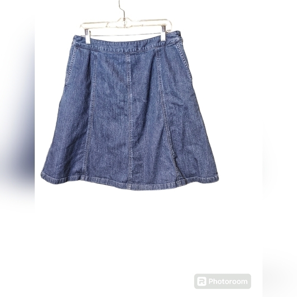 Vintage L.L.Bean jean skirt Size 14 pockets - Picture 2 of 3
